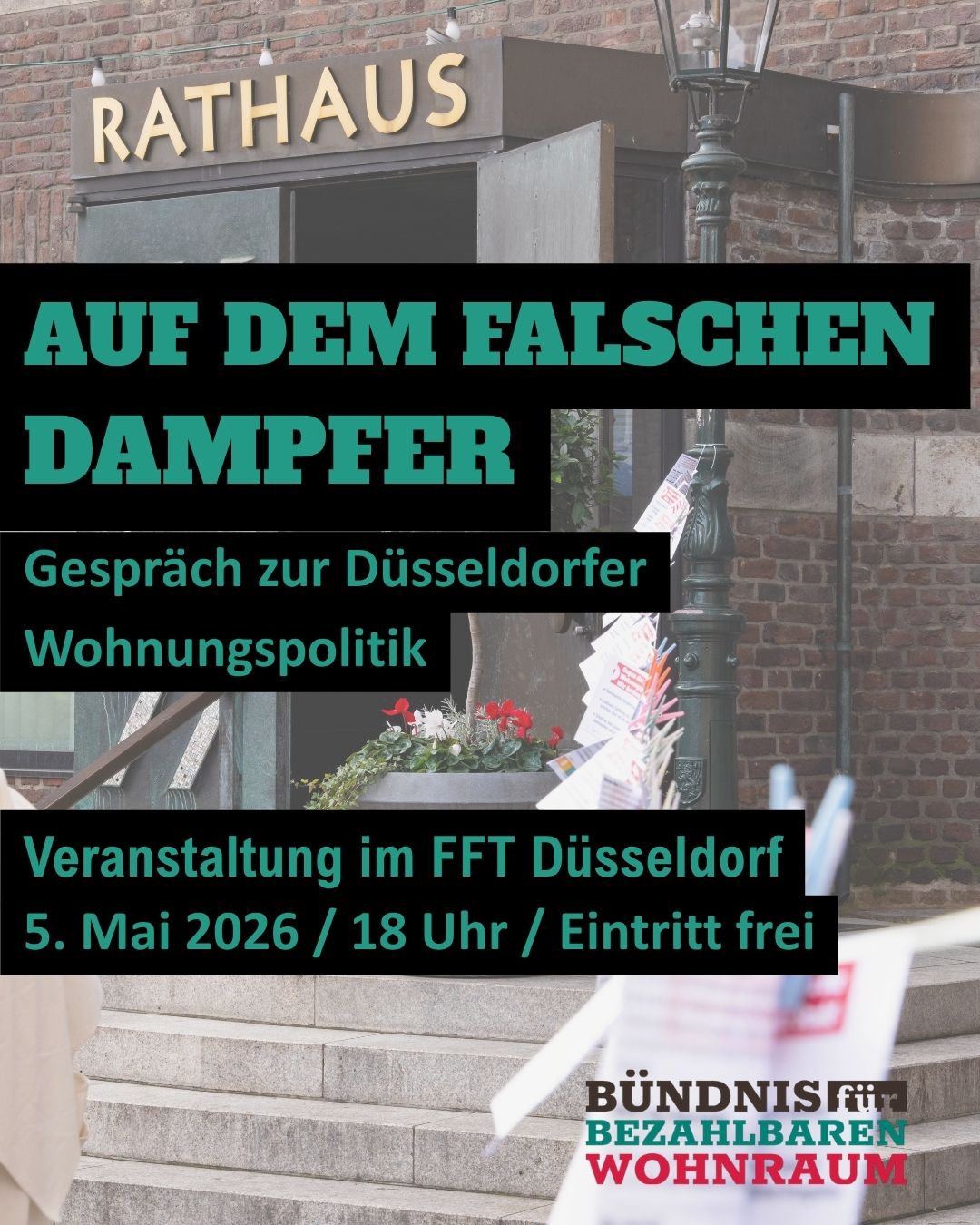 5. Mai im FFT: Wohnungspolitische Veranstaltung